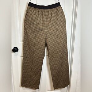 Arket Beige and Black Checked Wide-Leg Pants NWOT.